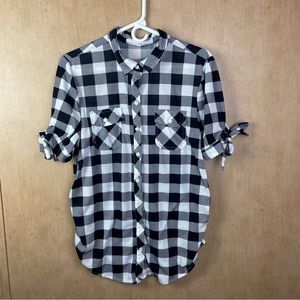 Eden & Olivia Navy & White Maternity Shirt Size L